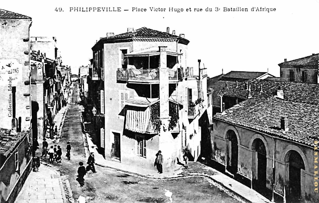 Philippeville - Place Victor-Hugo et Rue du 3e Bataillon d'Afrique.jpg